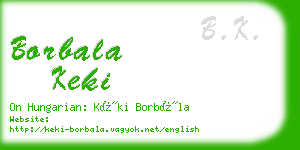 borbala keki business card